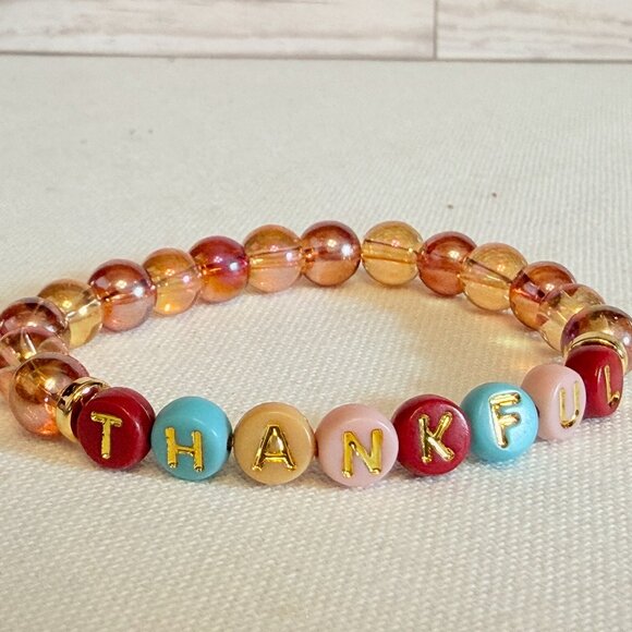 Handmade Beaded Bracelet Set –Gold & Nude Neutral Stack - Picture 2 of 3